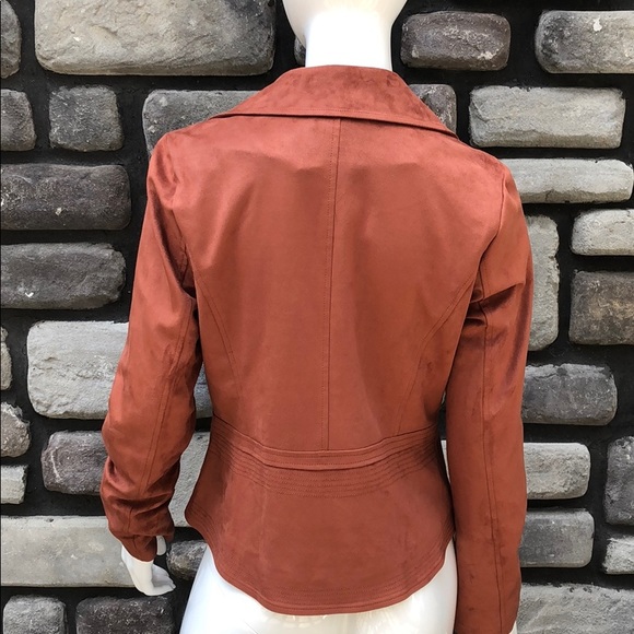 Faux Suede Biker Style Jacket NEW Bagatelle sz S - Picture 4 of 7